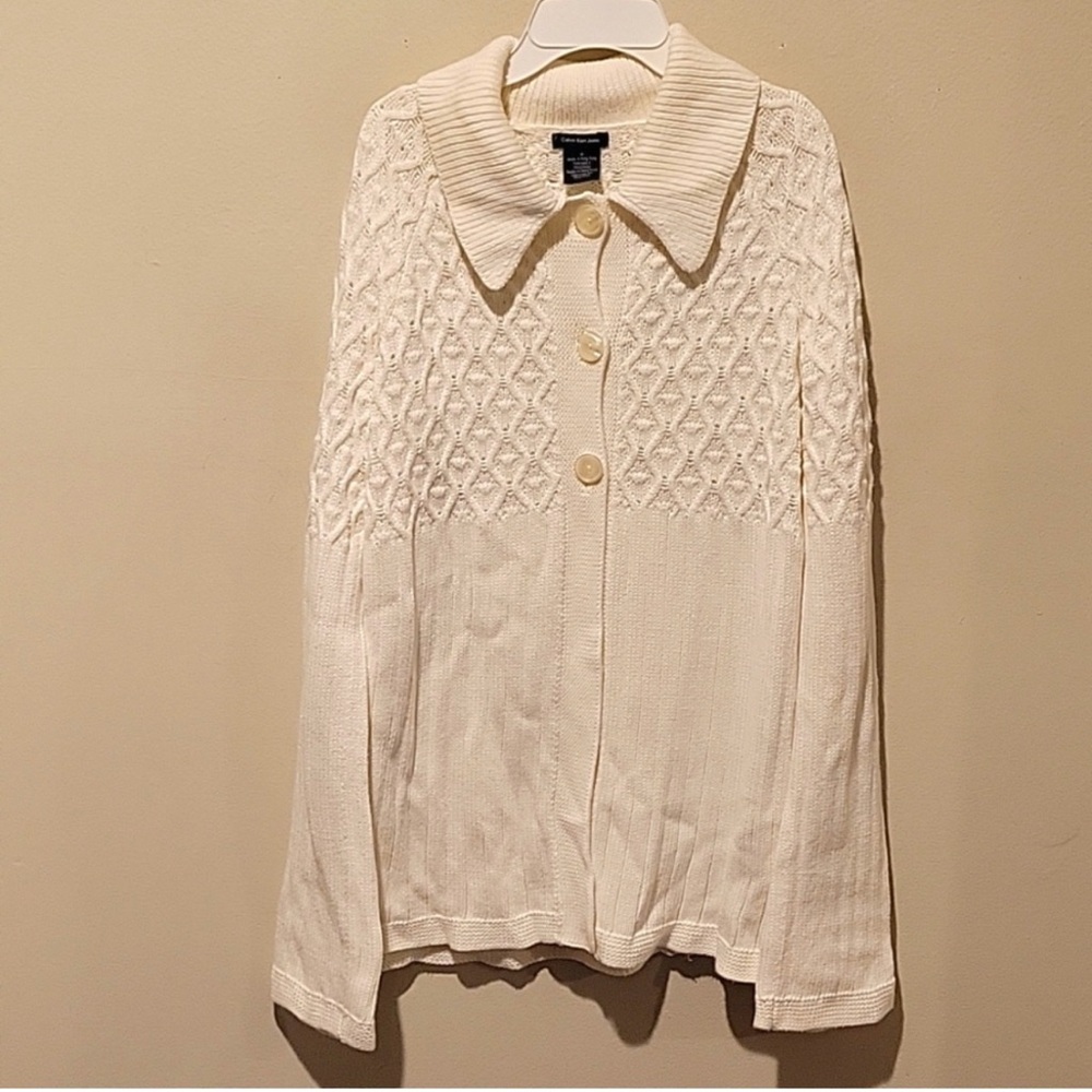 NWOT Calvin Klein Cable Knit Cardigan - Size M